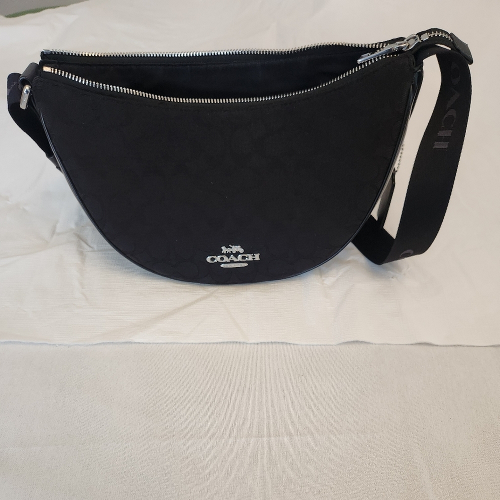 Coach Black Crossbody Bag with Silver Details